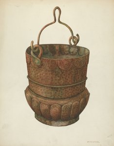 Cubo de Cobre Martillado, 1938 de William Kieckhofel
