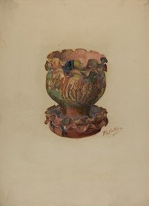 Maceta y bandeja alemanas de Pensilvania, c. 1936 de William L Antrim