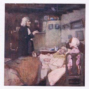 Pero en su deber, presto a toda llamada, velaba y lloraba, rezaba y sentía por todos (litografía en color) de William Lee Hankey