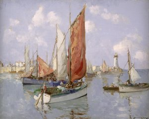 Barco de pesca, Chareute (óleo sobre lienzo) de William Lee Hankey