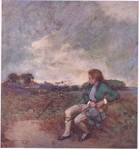 Aquí, mientras hago mis rondas solitarias, entre tus paseos enmarañados y tus terrenos en ruinas (litografía en color) de William Lee Hankey