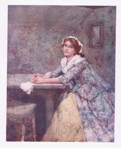 Su encantadora hija, más encantadora en sus lágrimas (litografía en color)