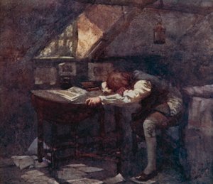 Ilustración para The Deserted Village de Oliver Goldsmith (litografía en color) de William Lee Hankey