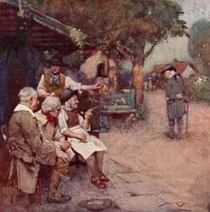 Ilustración para The Deserted Village de Oliver Goldsmith (litografía en color) de William Lee Hankey