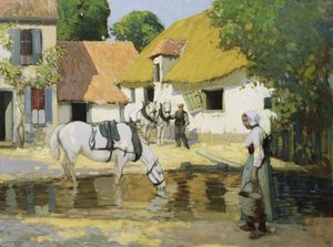 La Basse-Cour (óleo sobre lienzo) de William Lee Hankey
