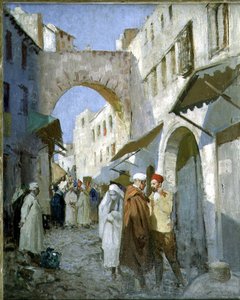 Escena callejera marroquí (Tetuán) (óleo sobre lienzo) de William Lee Hankey