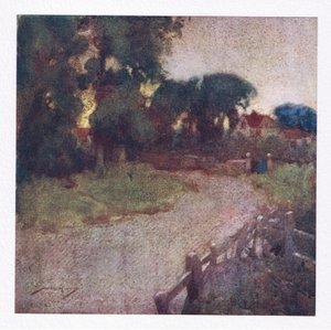 Allí donde unos pocos arbustos arrancados el lugar revelan, los predicadores del pueblo modesta mansión se levantó (litografía en color) de William Lee Hankey