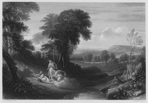 El Nacimiento de Belphoebe y Amorett, del cuadro en la Colección Real de William Leighton (after) Leitch