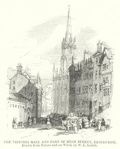 El Salón Victoria y Parte de High Street, Edimburgo (grabado) de William Leighton (after) Leitch