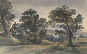 Vista de un parque al anochecer de William Leighton Leitch