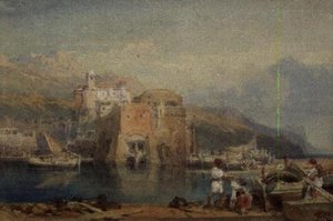 Escena de puerto siciliano de William Leighton Leitch