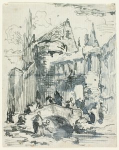 Puente y portal de la ciudad de William Leighton Leitch