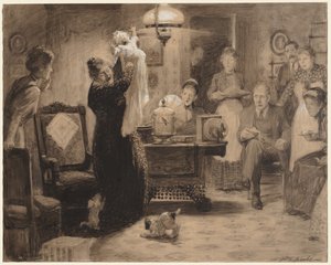 Boceto para la ilustración "El bebé estacionario" de William Leroy Jacobs