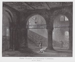 Transepto norte de la catedral de Canterbury (litografía) de William Lewis (after) Telbin