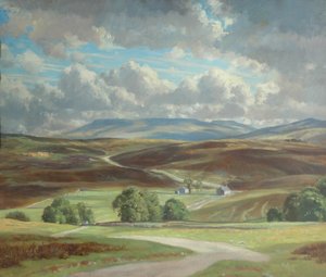 Newbiggin Moor y Wild Boar Fell (óleo sobre lienzo) de William Lionel Waddington