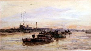 Barcazas al atardecer de William Lionel Wyllie