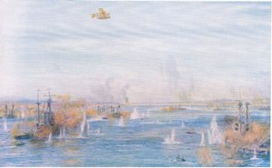 Bombardeando los estrechos, 18 de marzo de 1915, de Cassells History of the British People publicado por la Waverley Book Company Limited, c.1940