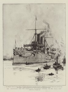 HMS Blenheim, el Nuevo Crucero Protegido de Primera Clase, en su Viaje de Prueba