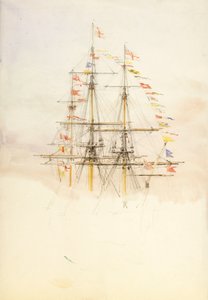 Mástiles del HMS "Victory", finales del siglo XIX-principios del XX (acuarela, grafito) de William Lionel Wyllie