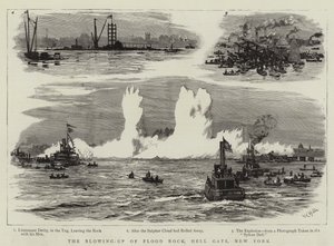 La explosión de Flood Rock, Hell Gate, Nueva York de William Lionel Wyllie