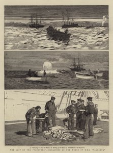 El último de la vanguardia, desmástil del naufragio por HMS Valorous de William Lionel Wyllie