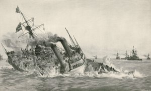 El hundimiento del H.M.S. Victoria tras la colisión con el H.M.S. Camperdown de William Lionel Wyllie