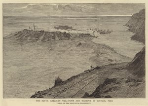 La guerra sudamericana, ciudad y puerto de Iquique, Perú de William Lionel Wyllie