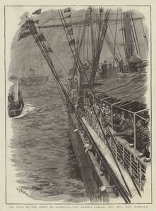 La visita de la Reina a Liverpool, ¡La llegada de la Reina, Hip! ¡Hip! ¡Hurra! de William Lionel Wyllie