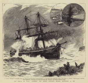 El naufragio del HMS Phoenix en la isla del Príncipe Eduardo, 12 de septiembre de 1882 de William Lionel Wyllie
