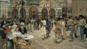 La Piazza de San Marcos, Venecia de William Logsdail