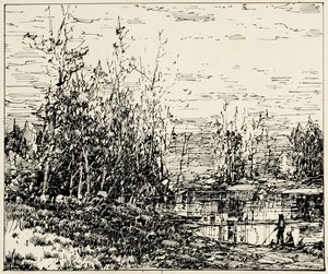 Borde de un Estanque, Maine de William Louis Jnr. Sonntag