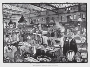 Mercado de Billingsgate, temprano en la mañana de William Luker
