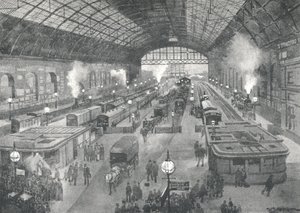 Estación Cannon Street - Noche, 1891 de William Luker