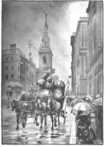 Cheapside - Un día lluvioso de William Luker