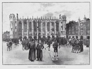 Hospital de Cristo, Calle Newgate, niños en el patio de recreo de William Luker