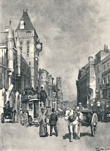 Fleet Street, mostrando los Tribunales de Justicia, 1891