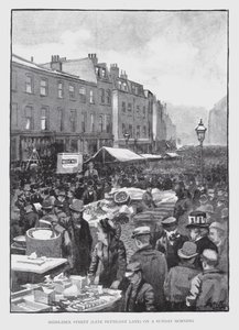 Calle Middlesex, antes Petticoat Lane, en una Mañana de Domingo de William Luker