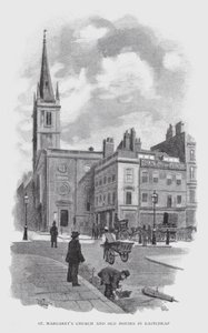 Iglesia de Santa Margarita y Casas Antiguas en Eastcheap de William Luker