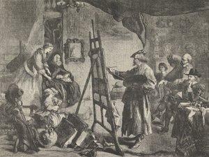 El Estudio de Rembrandt, tableau de J. Gilbert, noviembre 14, 1861 de William Luson Thomas