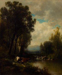 ganado en el río de William M. Hart