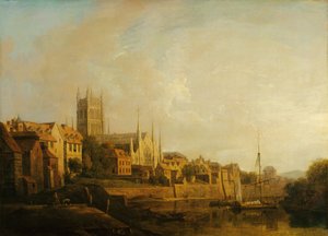Vista de la Catedral de Worcester desde el Río de William Marlow