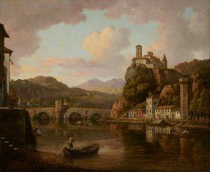 Castillo en el río Ródano, Francia de William Marlow