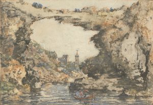 Puente de roca en la Escuela de Virgilio de William Marlow