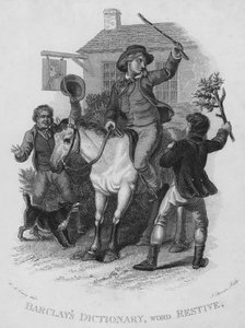 Diccionario Barclays, palabra: Inquieto (grabado) de William Marshall (after) Craig
