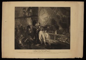 Batalla de Trafalgar y muerte de Lord Viscount Nelson de William Marshall (after) Craig