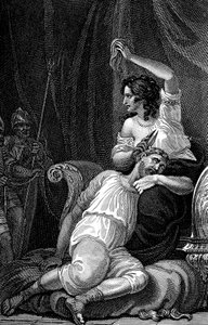 Dalila cortando el cabello de Sansón, quitándole así su fuerza, 1820
