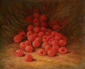 Frambuesas rojas en el bosque 1866 (Óleo sobre tabla)