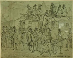 Ómnibus en el Banco, Nueve en Punto de la Mañana, empleados llegando al Banco de Inglaterra