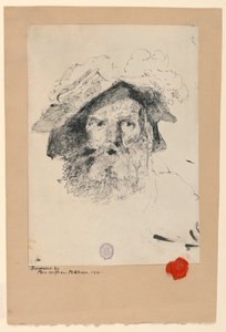 Dibujo, Cabeza de hombre barbudo, 1872-78 de William Merritt Chase