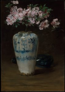 Azalea rosa—Jarrón chino de William Merritt Chase